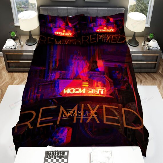 Personalized Bedding Set - Amber The Neon Remixed Spread Included 1 Soft Duvet Cover or Quilt and 2 Lightweight Breathe Pillowcases