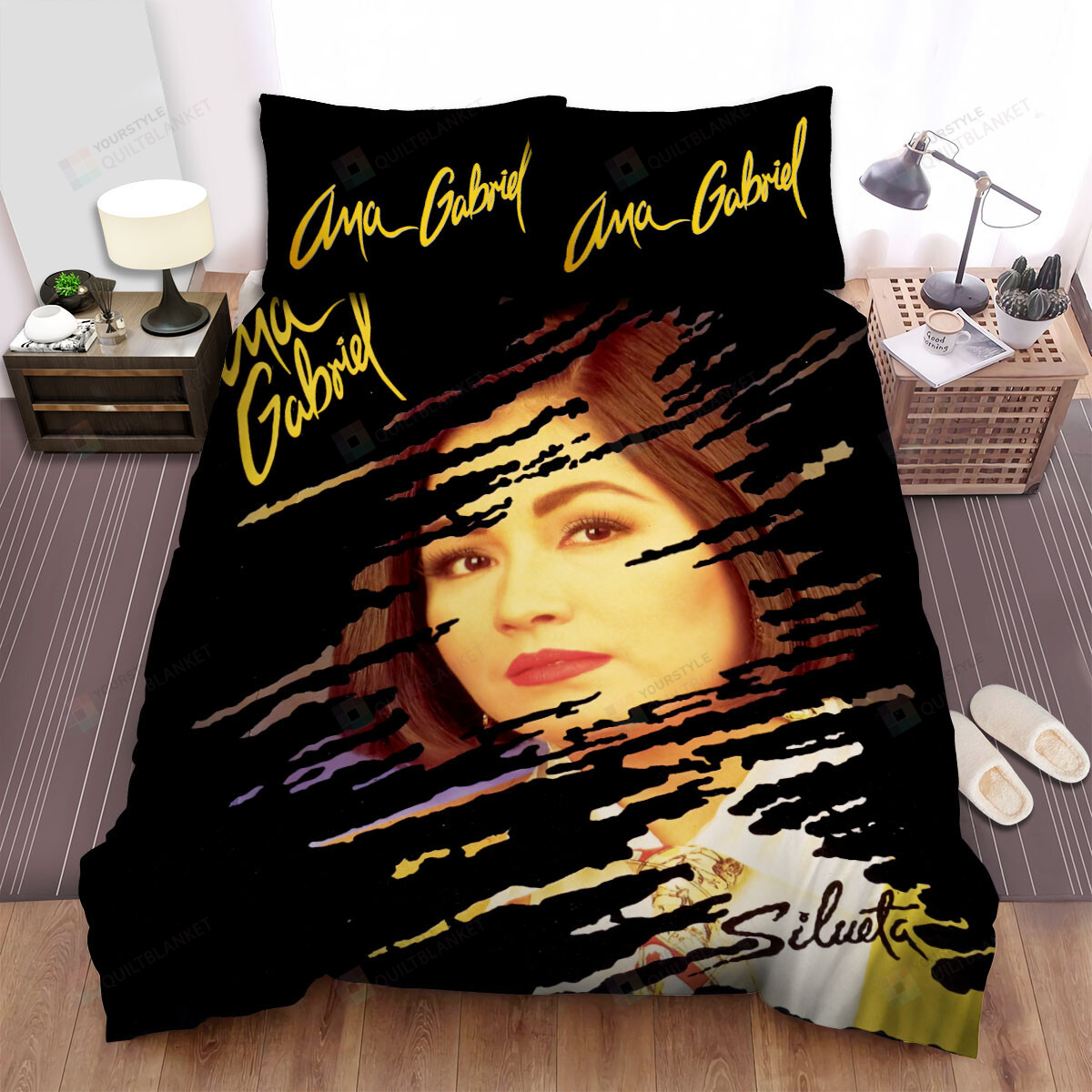 Personalized Bedding Set - Ana Gabriel Silueta Spread Included 1 Soft Duvet Cover or Quilt and 2 Lightweight Breathe Pillowcases