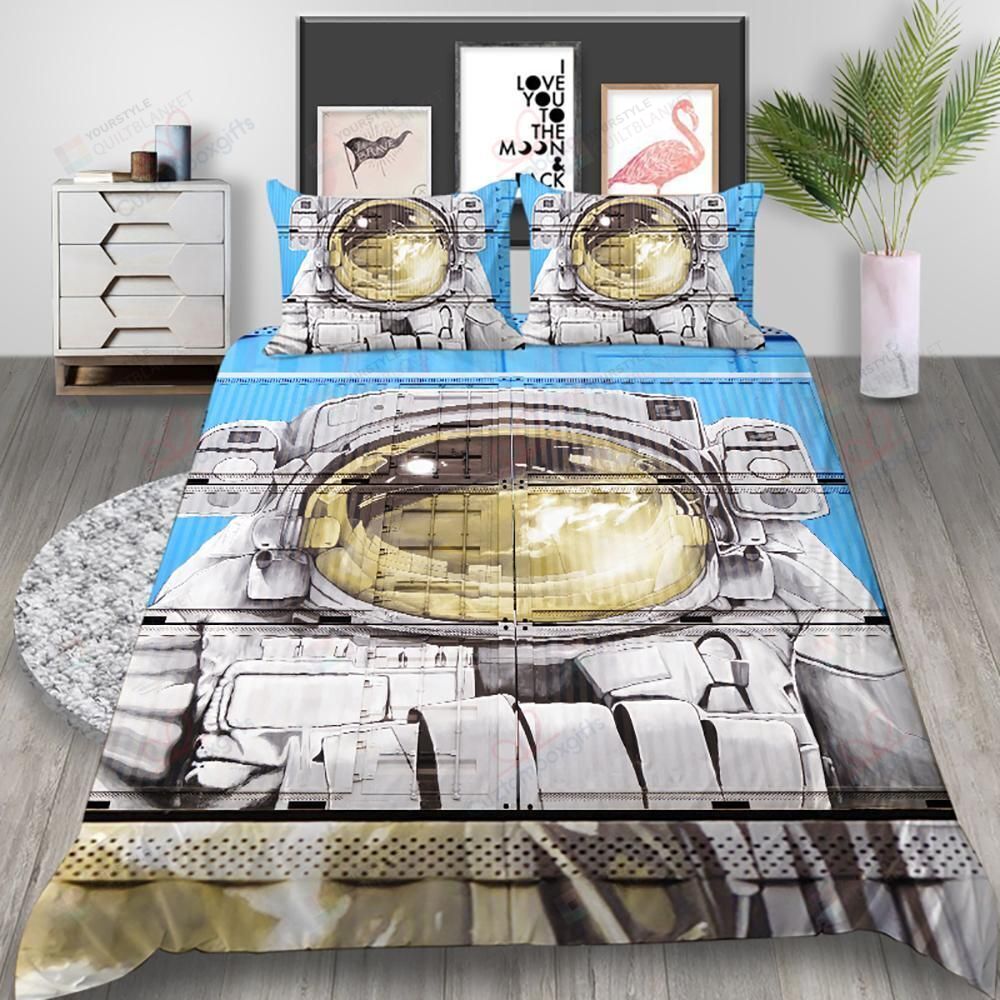 Personalized Bedding Set - Astronaut Included 1 Soft Duvet Cover or Quilt and 2 Lightweight Breathe Pillowcases