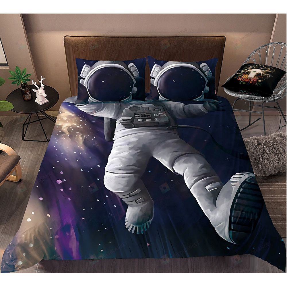 Personalized Bedding Set - Astronaut Spread Included 1 Soft Duvet Cover or Quilt and 2 Lightweight Breathe Pillowcases
