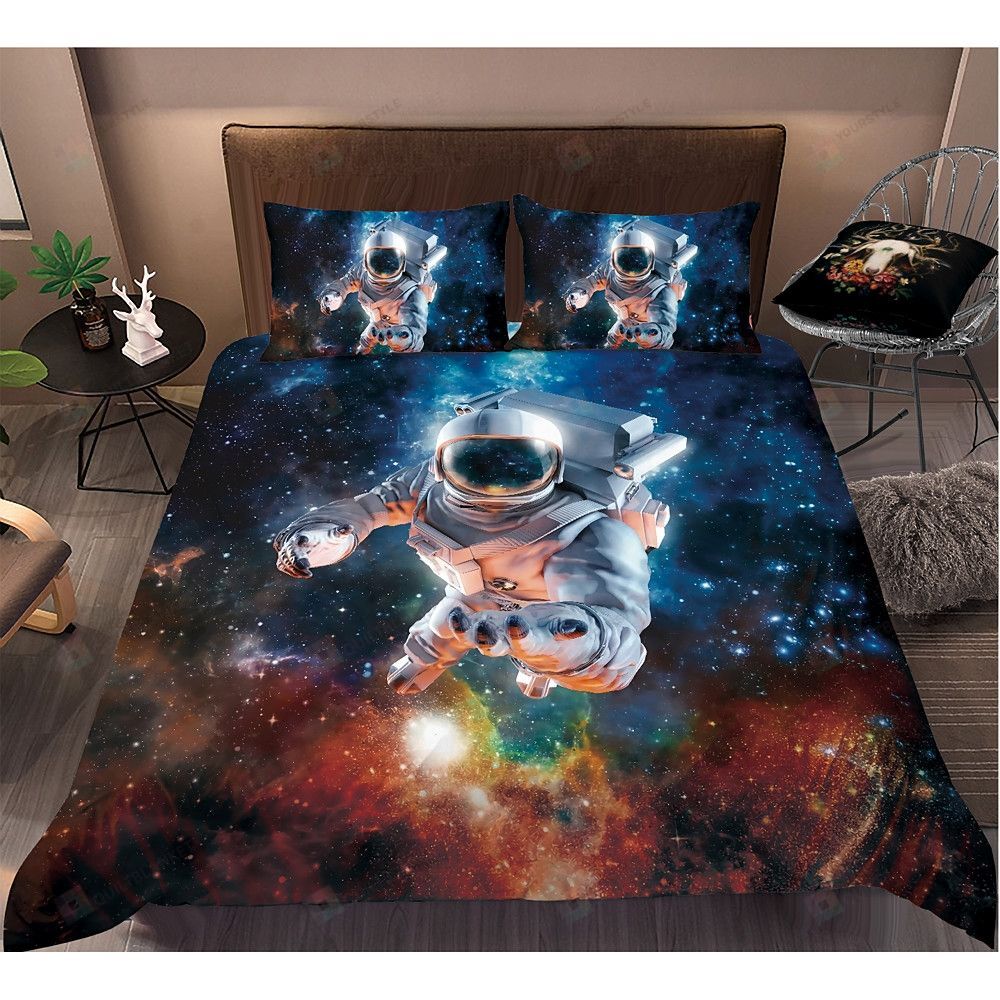 Personalized Bedding Set - Astronaut Spread Included 1 Soft Duvet Cover or Quilt and 2 Lightweight Breathe Pillowcases