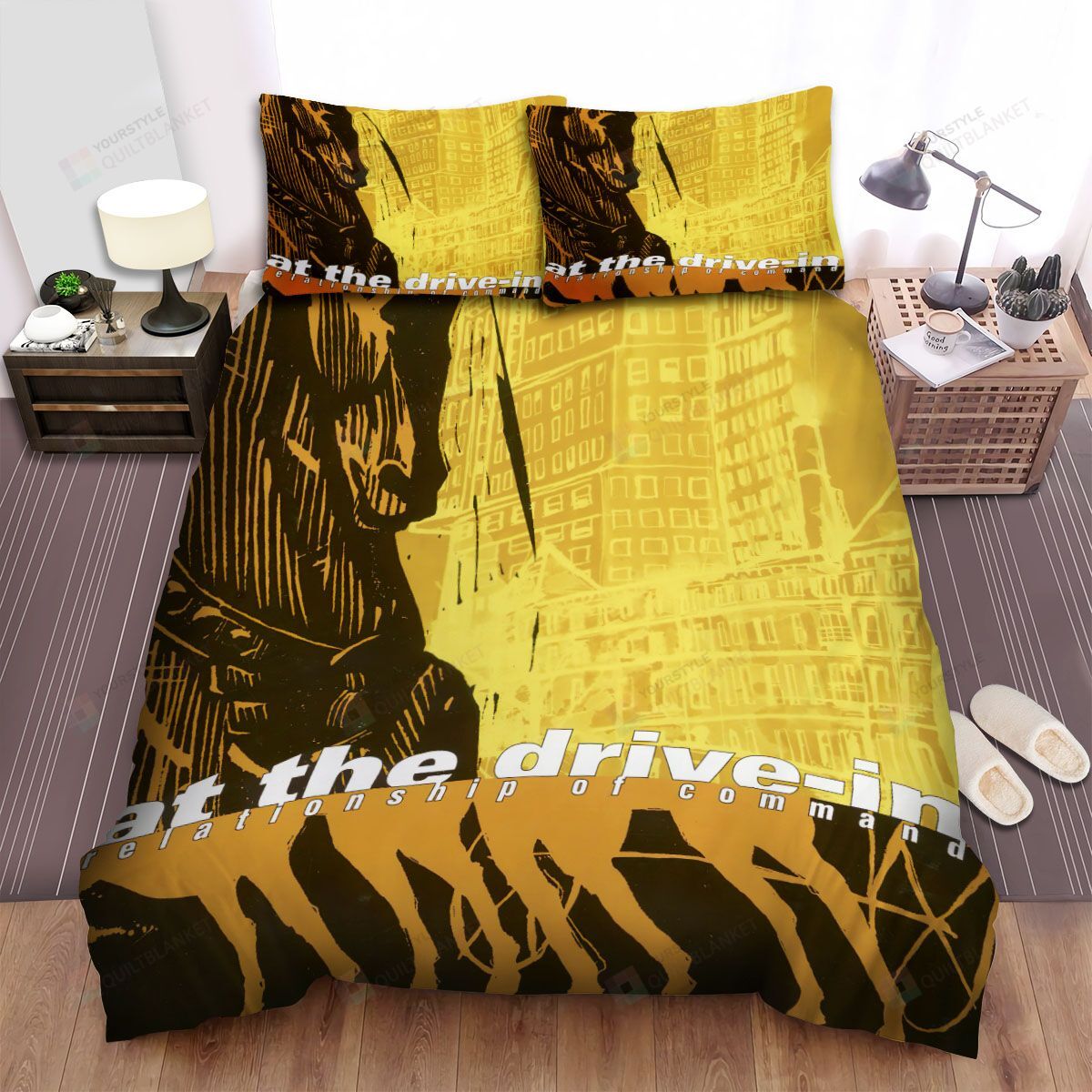 Personalized Bedding Set - At The Drivein Band Relationship Of Command Album Spread Included 1 Soft Duvet Cover or Quilt and 2 Lightweight Breathe Pillowcases