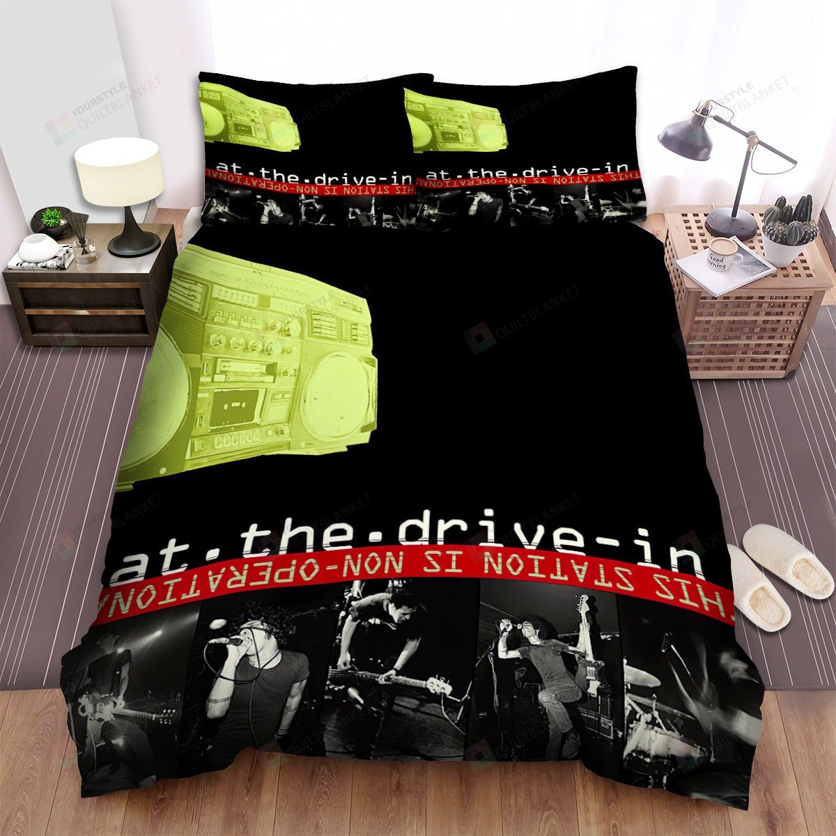 Personalized Bedding Set - At The Drivein Band This Station Is Nonoperational Album Spread Ver Included 1 Soft Duvet Cover or Quilt and 2 Lightweight Breathe Pillowcases