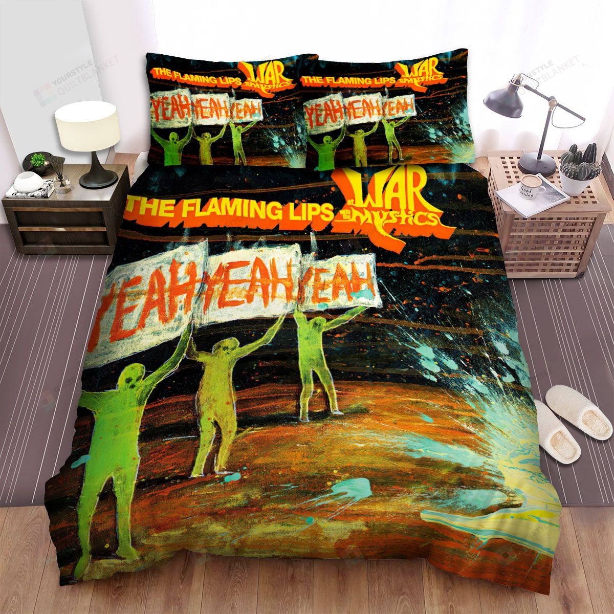 Personalized Bedding Set - At War The Mystics The Flaming Lips Spread Included 1 Soft Duvet Cover or Quilt and 2 Lightweight Breathe Pillowcases