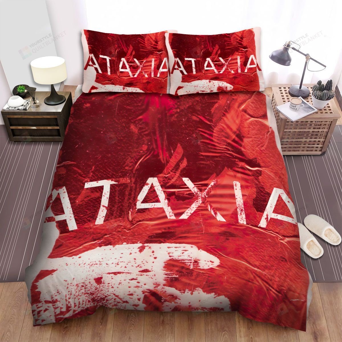 Personalized Bedding Set - Ataxia Music Band Art Spread Included 1 Soft Duvet Cover or Quilt and 2 Lightweight Breathe Pillowcases