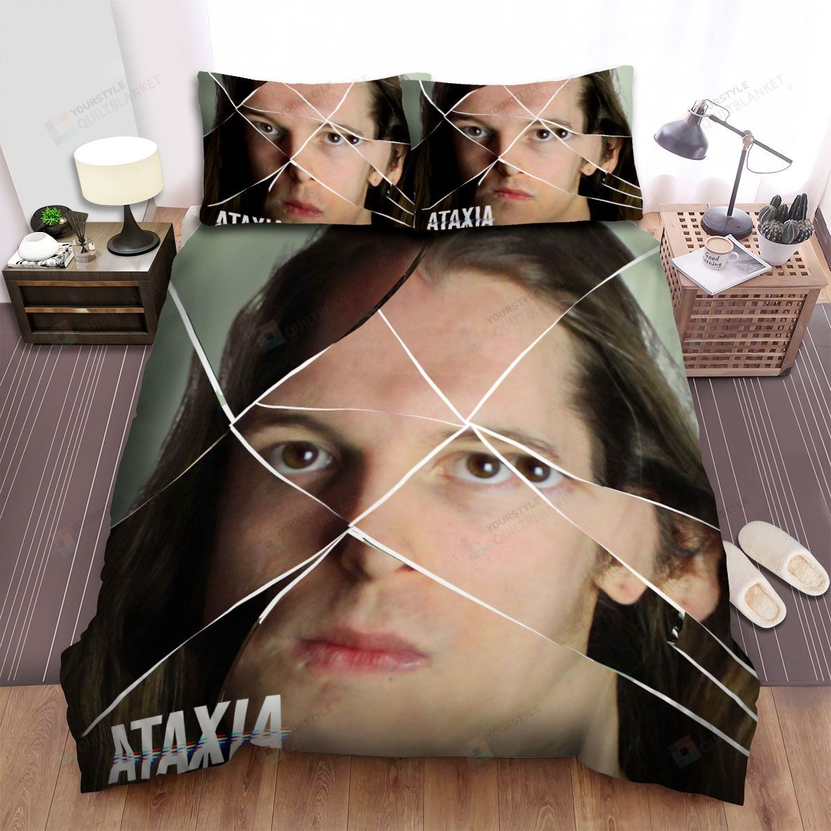 Personalized Bedding Set - Ataxia Music Band Artwork Spread Included 1 Soft Duvet Cover or Quilt and 2 Lightweight Breathe Pillowcases