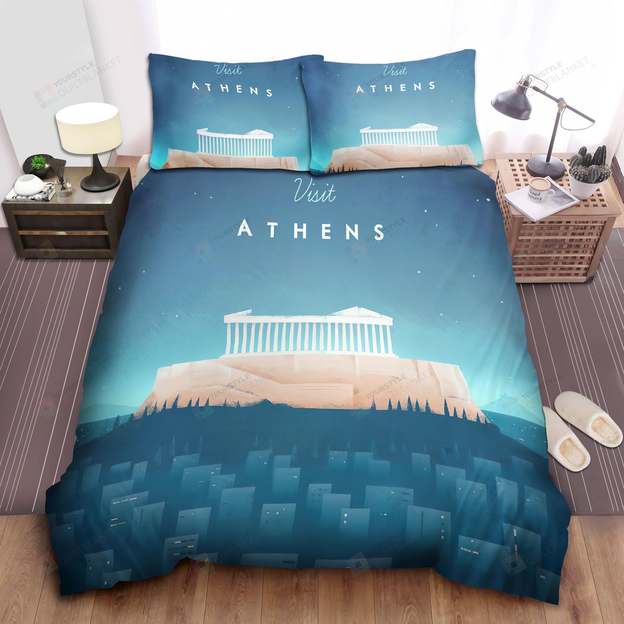 Personalized Bedding Set - Athens Spread Included 1 Soft Duvet Cover or Quilt and 2 Lightweight Breathe Pillowcases