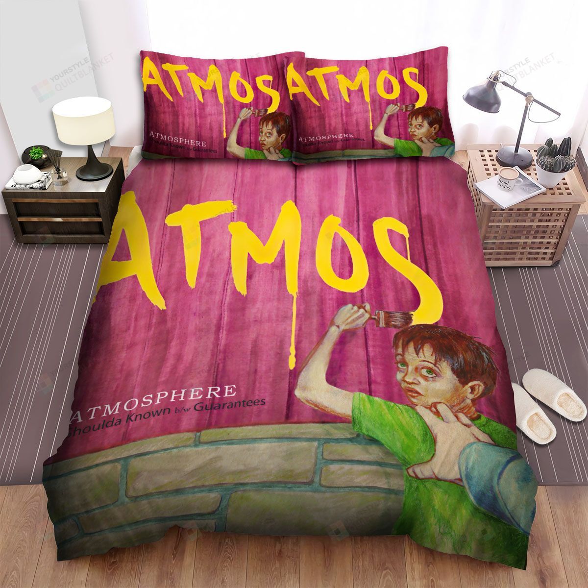 Personalized Bedding Set - Atmosphere Atmos Album Spread Included 1 Soft Duvet Cover or Quilt and 2 Lightweight Breathe Pillowcases