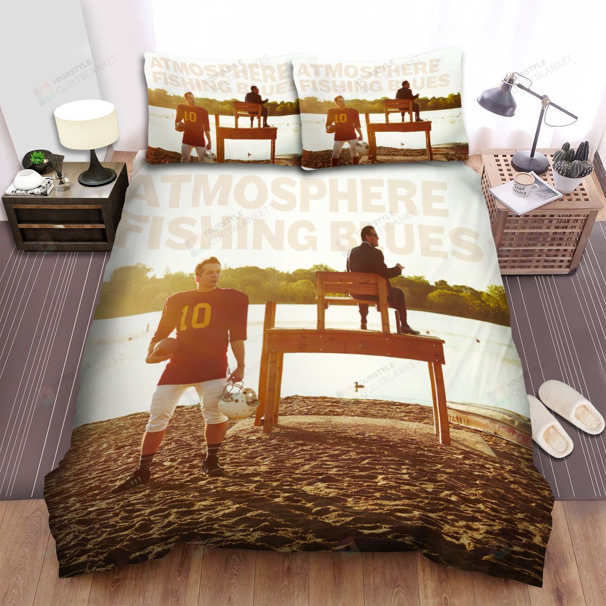 Personalized Bedding Set - Atmosphere Fishing Blues Album Spread Included 1 Soft Duvet Cover or Quilt and 2 Lightweight Breathe Pillowcases