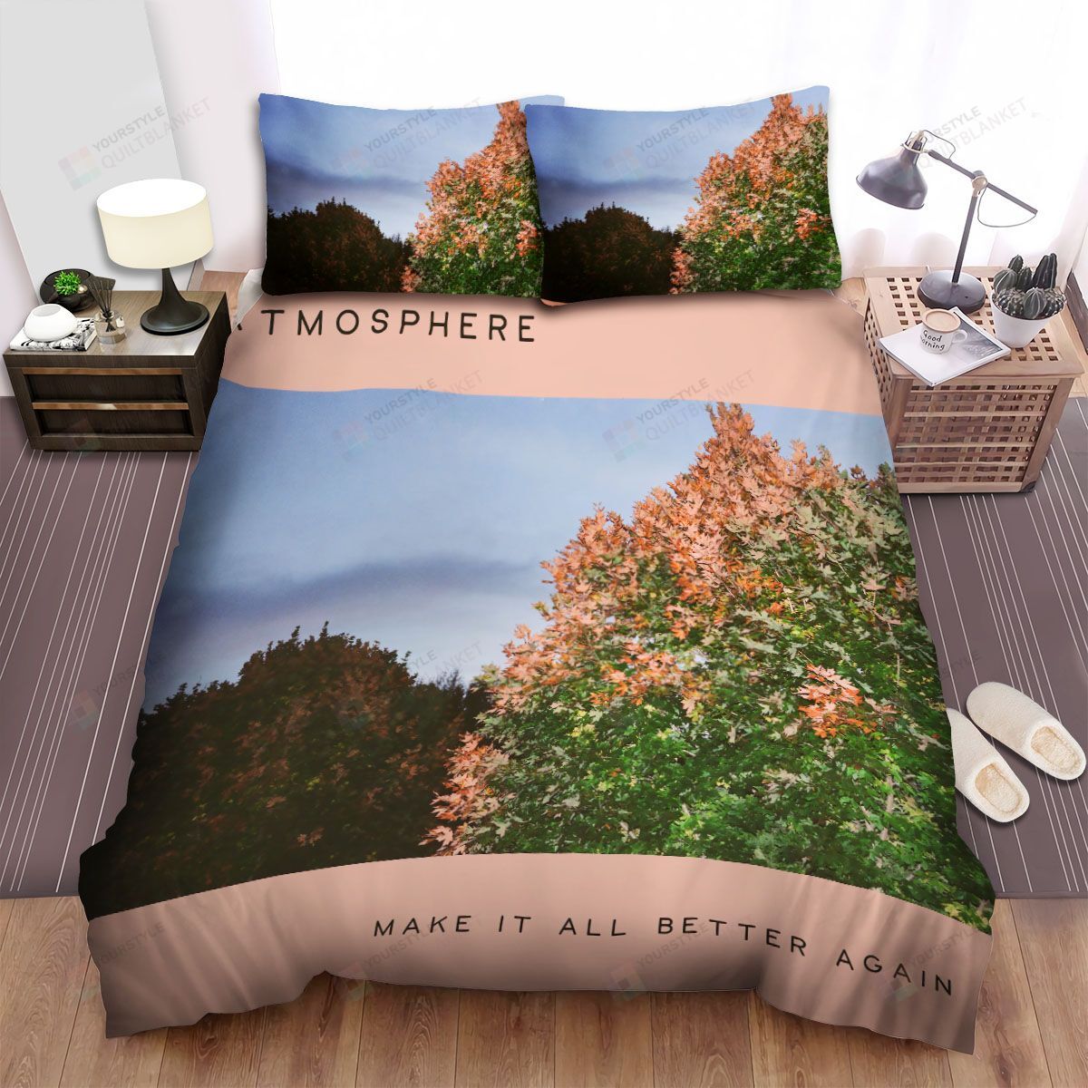Personalized Bedding Set - Atmosphere Make It All Better Again Album Spread Included 1 Soft Duvet Cover or Quilt and 2 Lightweight Breathe Pillowcases