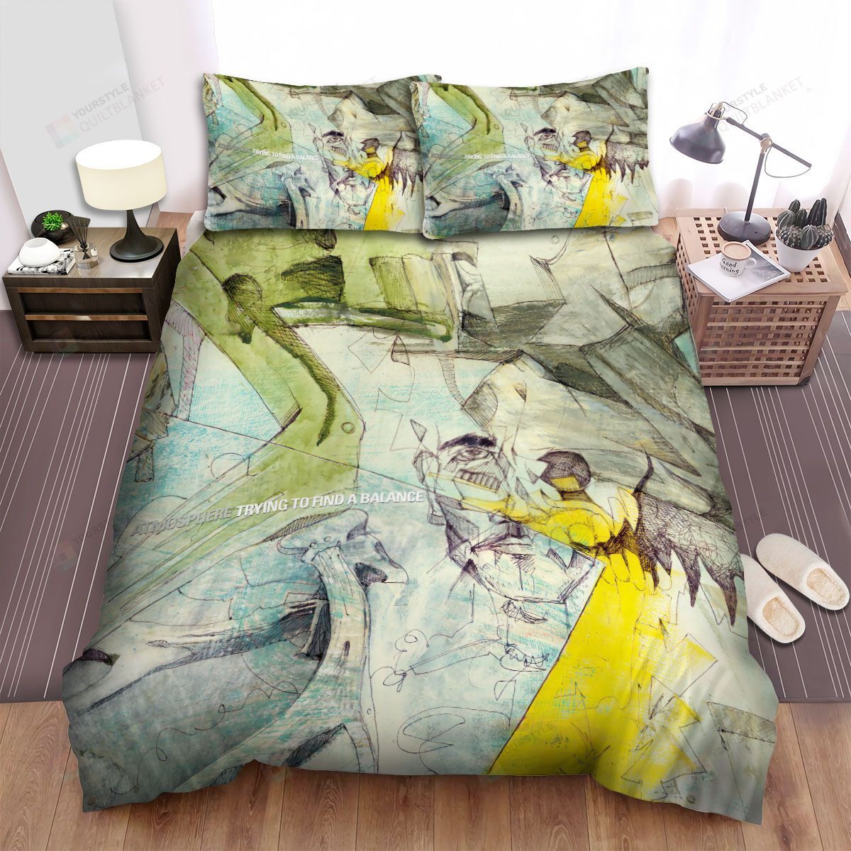 Personalized Bedding Set - Atmosphere Trying To Find Balance Album Spread Included 1 Soft Duvet Cover or Quilt and 2 Lightweight Breathe Pillowcases