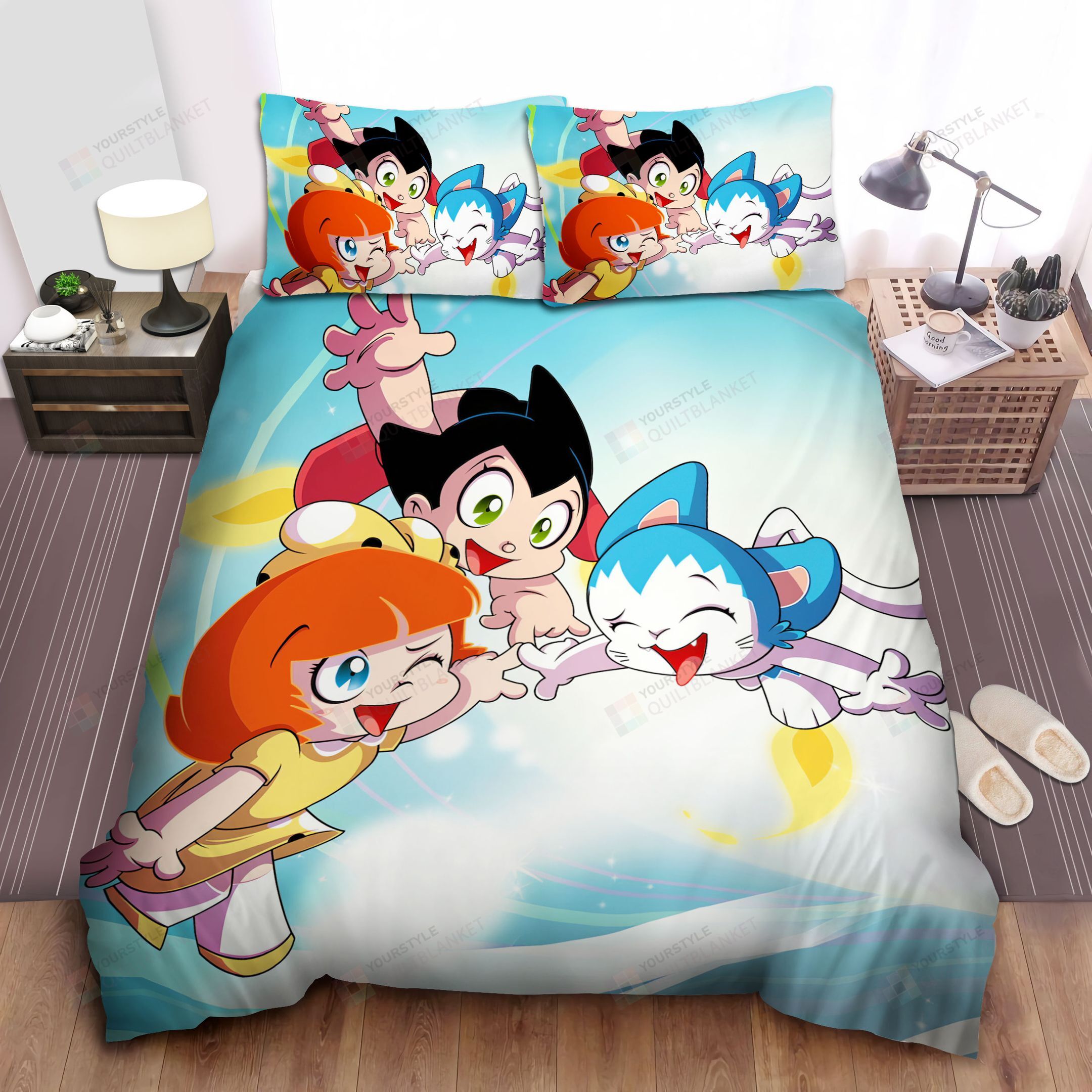 Personalized Bedding Set - Atom Cat Spread Included 1 Soft Duvet Cover or Quilt and 2 Lightweight Breathe Pillowcases