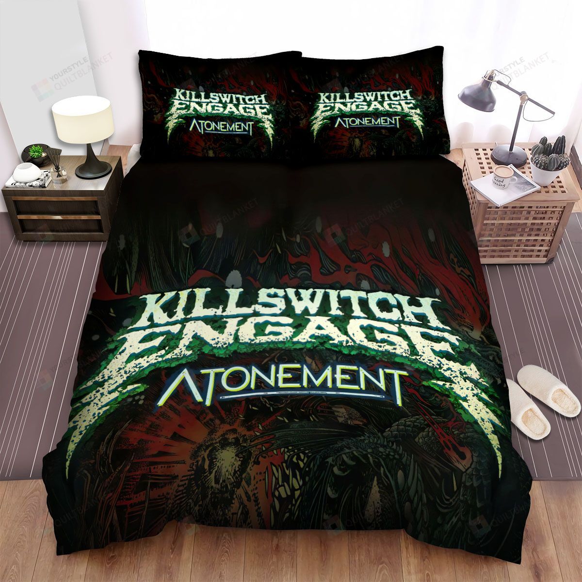 Personalized Bedding Set - Atonement Killswitch Engage Spread Included 1 Soft Duvet Cover or Quilt and 2 Lightweight Breathe Pillowcases