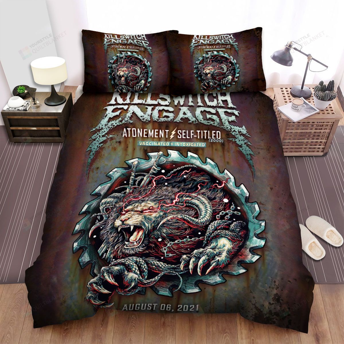 Personalized Bedding Set - Atonement Self Titled Killswitch Engage Spread Included 1 Soft Duvet Cover or Quilt and 2 Lightweight Breathe Pillowcases