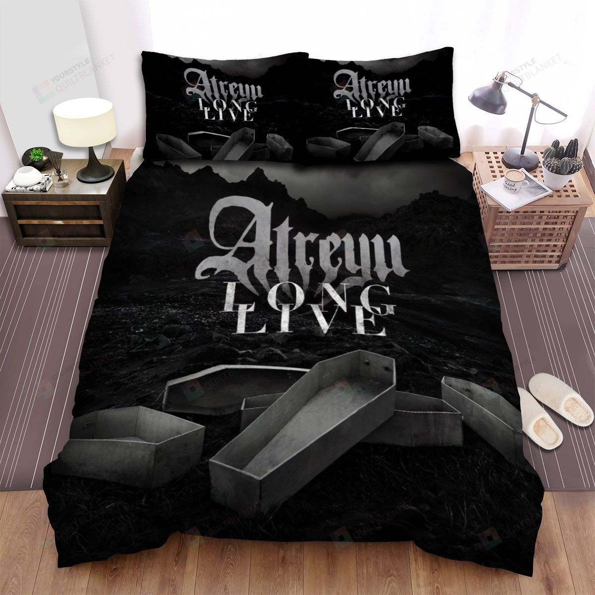 Personalized Bedding Set - Atreyu Long Live Spread Included 1 Soft Duvet Cover or Quilt and 2 Lightweight Breathe Pillowcases