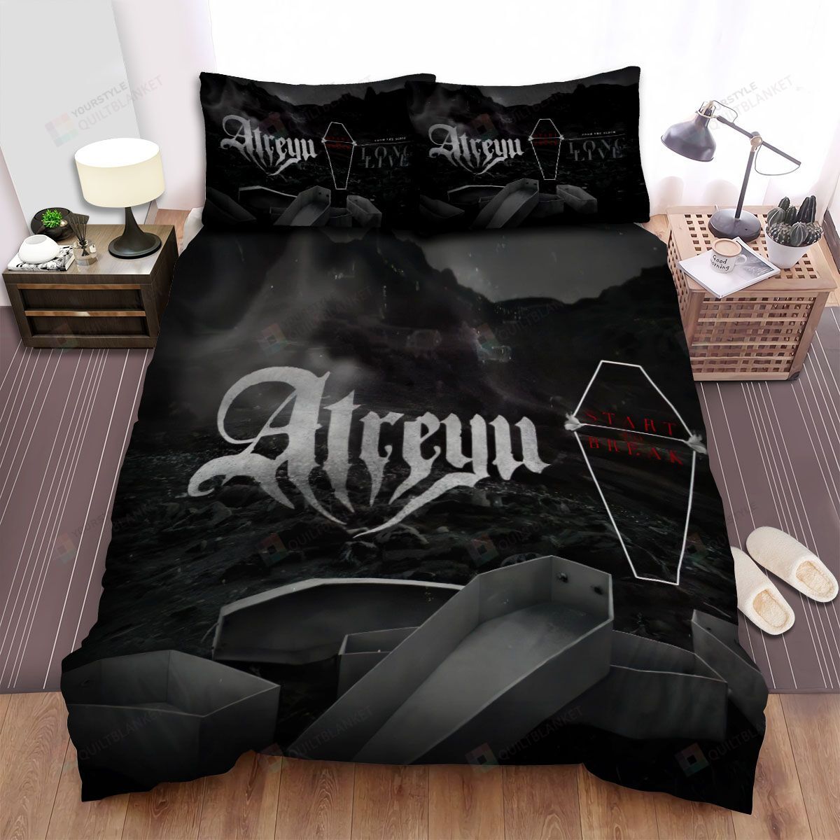 Personalized Bedding Set - Atreyu Long Live Spread Included 1 Soft Duvet Cover or Quilt and 2 Lightweight Breathe Pillowcases