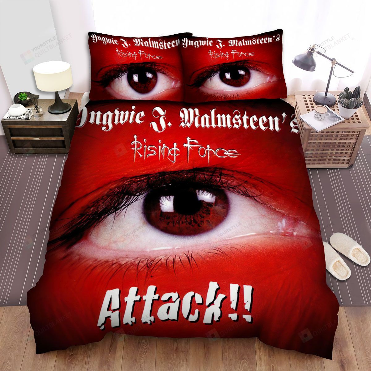 Personalized Bedding Set - Attack Yngwie Malmsteen Spread Included 1 Soft Duvet Cover or Quilt and 2 Lightweight Breathe Pillowcases