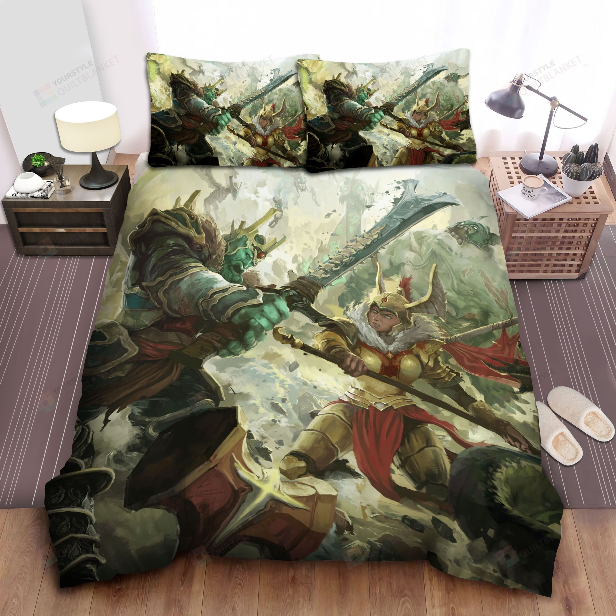 Personalized Bedding Set - Attacking Legion Comander Spread Included 1 Soft Duvet Cover or Quilt and 2 Lightweight Breathe Pillowcases