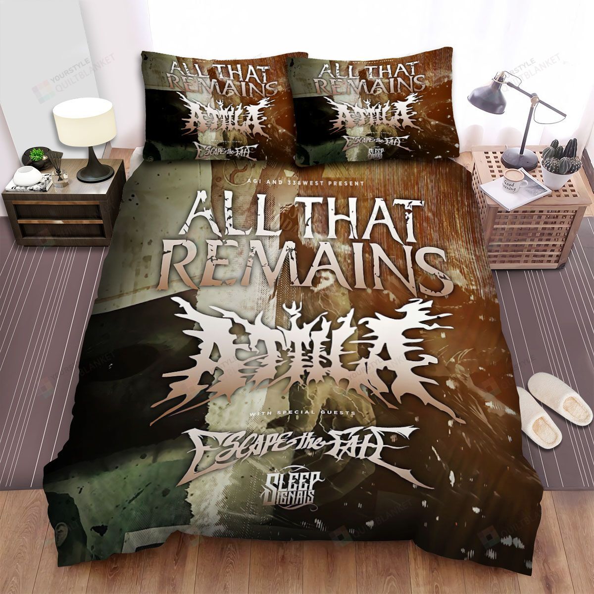 Personalized Bedding Set - Attila All That Remains Spread Included 1 Soft Duvet Cover or Quilt and 2 Lightweight Breathe Pillowcases