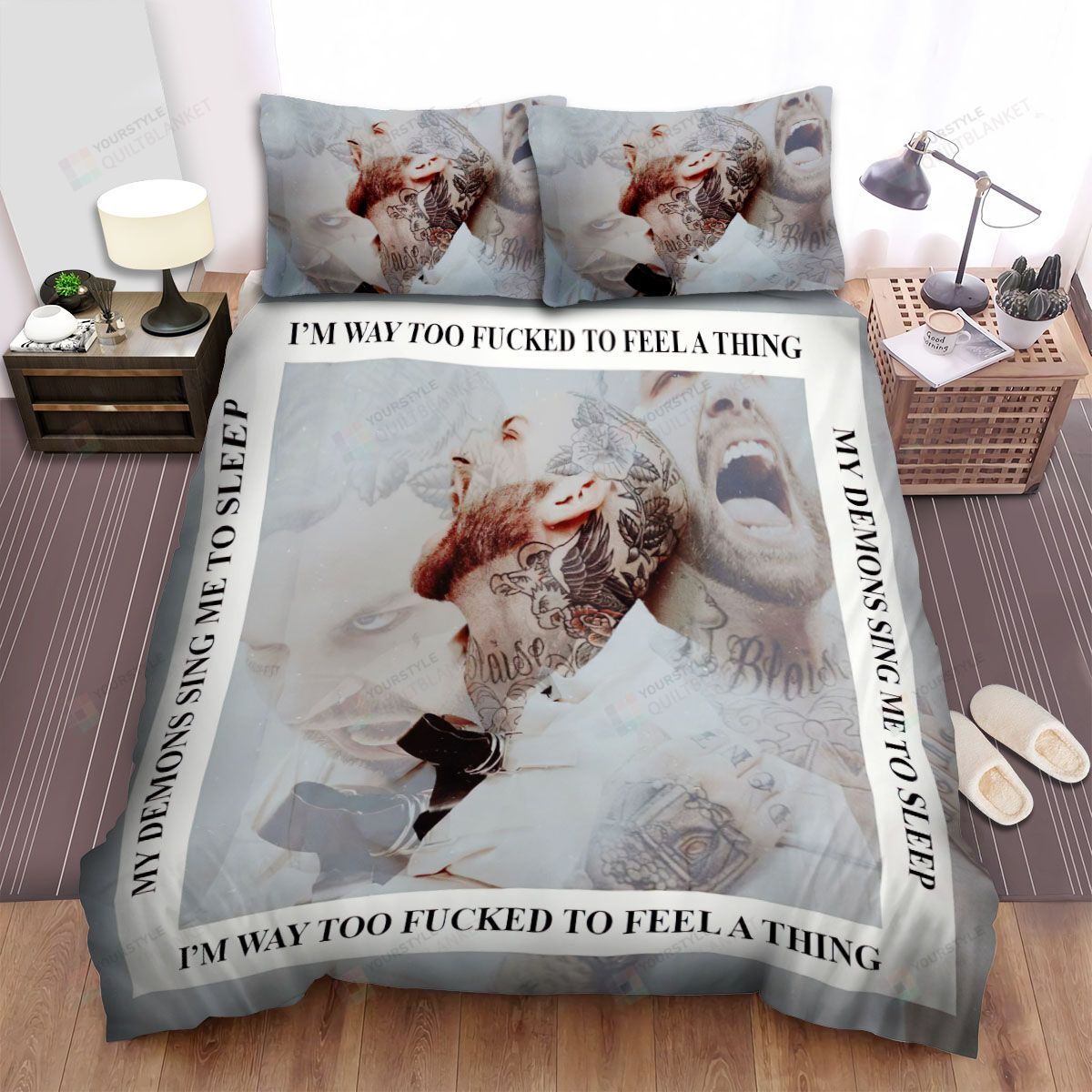 Personalized Bedding Set - Attila Photo Spread Included 1 Soft Duvet Cover or Quilt and 2 Lightweight Breathe Pillowcases