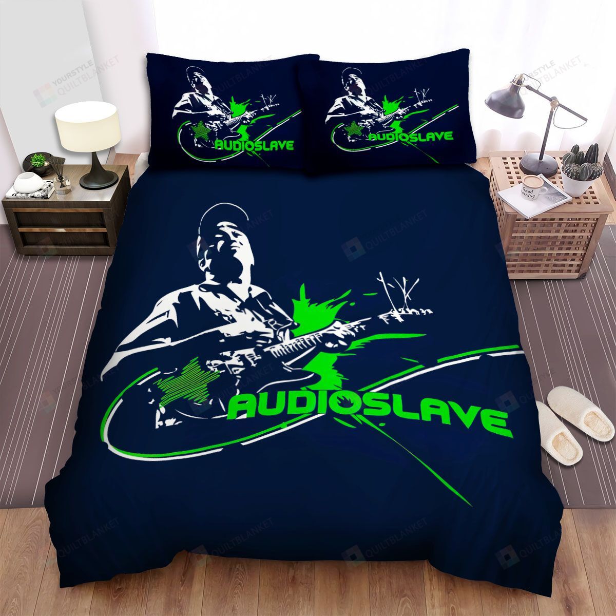Personalized Bedding Set - Audioslave Music Band Artwork Spread Included 1 Soft Duvet Cover or Quilt and 2 Lightweight Breathe Pillowcases