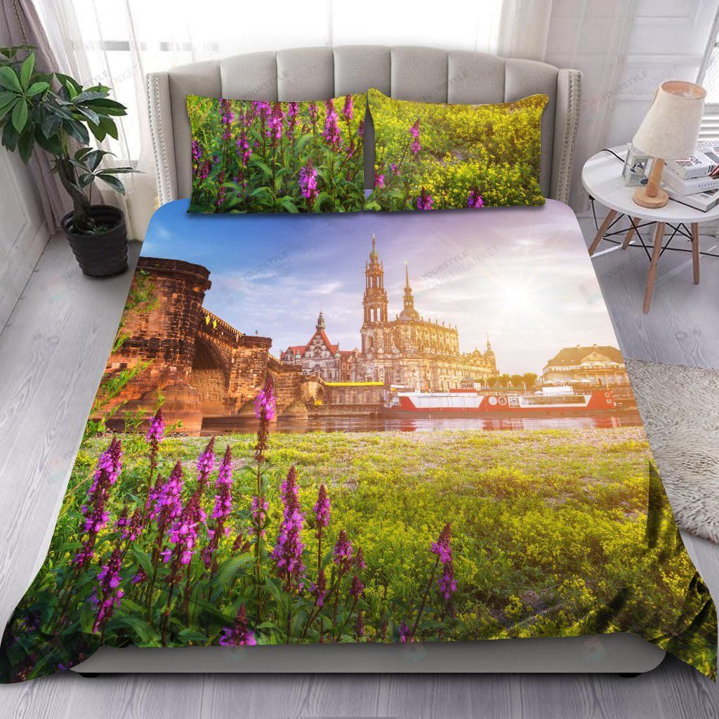 Personalized Bedding Set - Augustus Bridge Germany Spread Included 1 Soft Duvet Cover or Quilt and 2 Lightweight Breathe Pillowcases