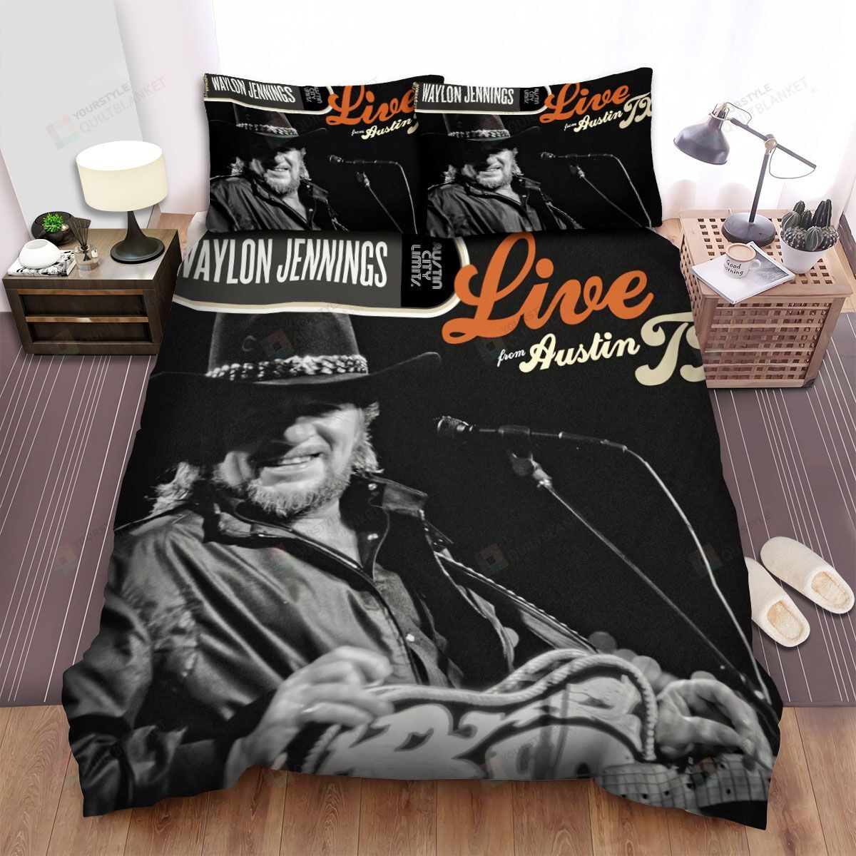 Personalized Bedding Set - Austin Tx Waylon Jennings Live Spread Included 1 Soft Duvet Cover or Quilt and 2 Lightweight Breathe Pillowcases