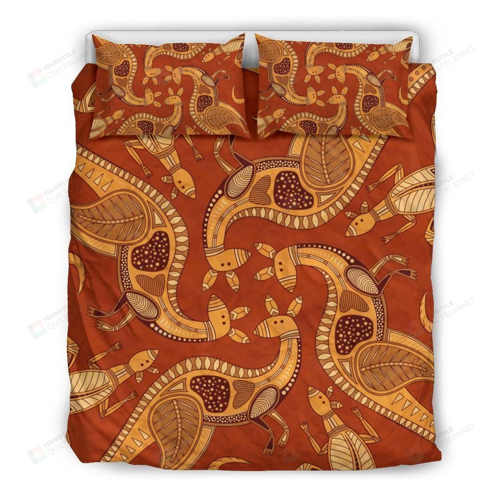 Personalized Bedding Set - Australia Aboriginal Kangaroo Included 1 Soft Duvet Cover or Quilt and 2 Lightweight Breathe Pillowcases