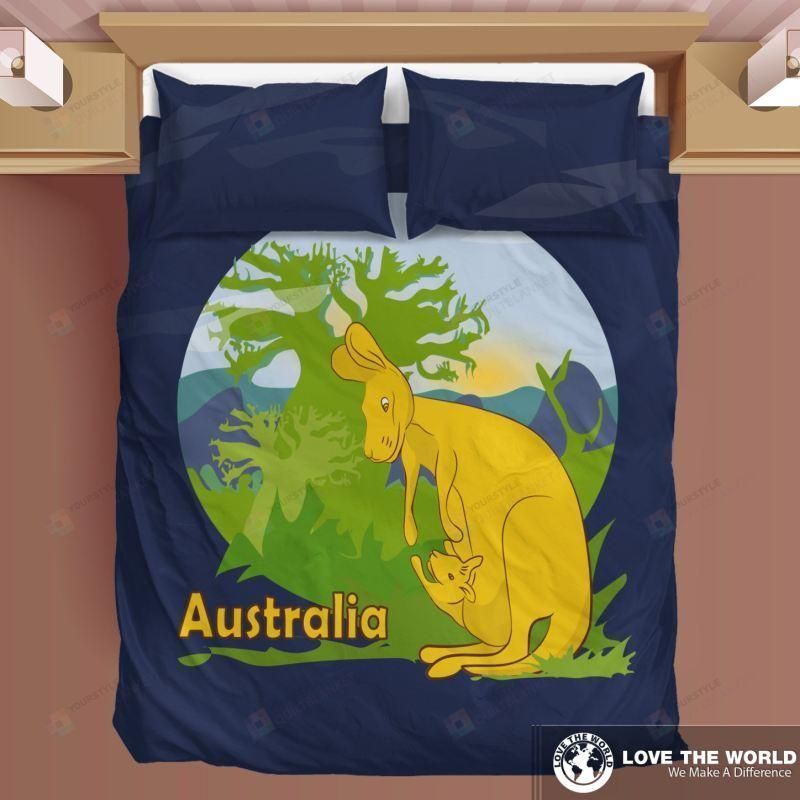 Personalized Bedding Set - Australia Kangaroo Baby Great Gifts Birthday Christmas Thanksgiving Included 1 Soft Duvet Cover or Quilt and 2 Lightweight Breathe Pillowcases