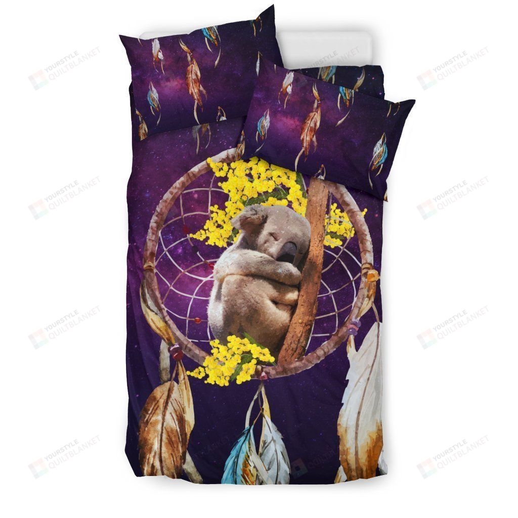 Personalized Bedding Set - Australia Koala Dreamcatcher Spread Included 1 Soft Duvet Cover or Quilt and 2 Lightweight Breathe Pillowcases
