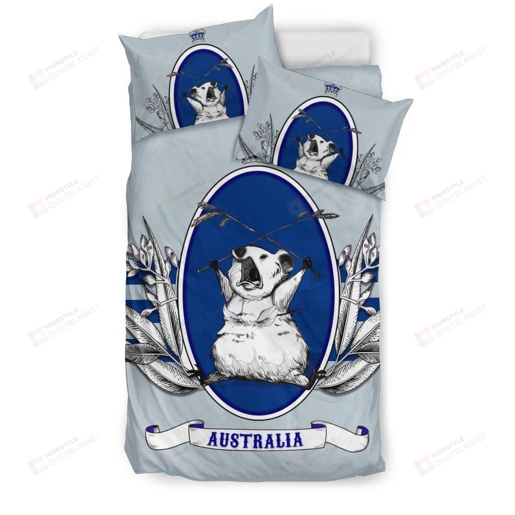 Personalized Bedding Set - Australia Koala Funny Spread Included 1 Soft Duvet Cover or Quilt and 2 Lightweight Breathe Pillowcases
