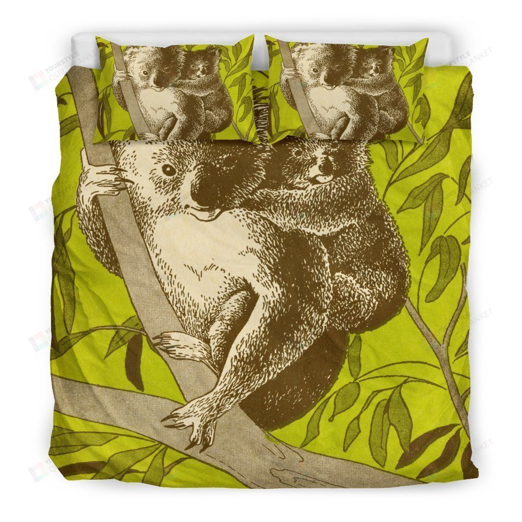 Personalized Bedding Set - Australia Koala Spread Included 1 Soft Duvet Cover or Quilt and 2 Lightweight Breathe Pillowcases
