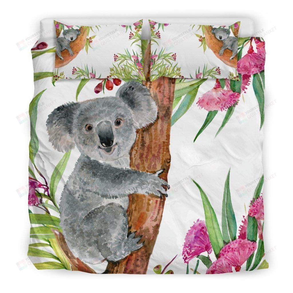 Personalized Bedding Set - Australia Koala Spread Included 1 Soft Duvet Cover or Quilt and 2 Lightweight Breathe Pillowcases