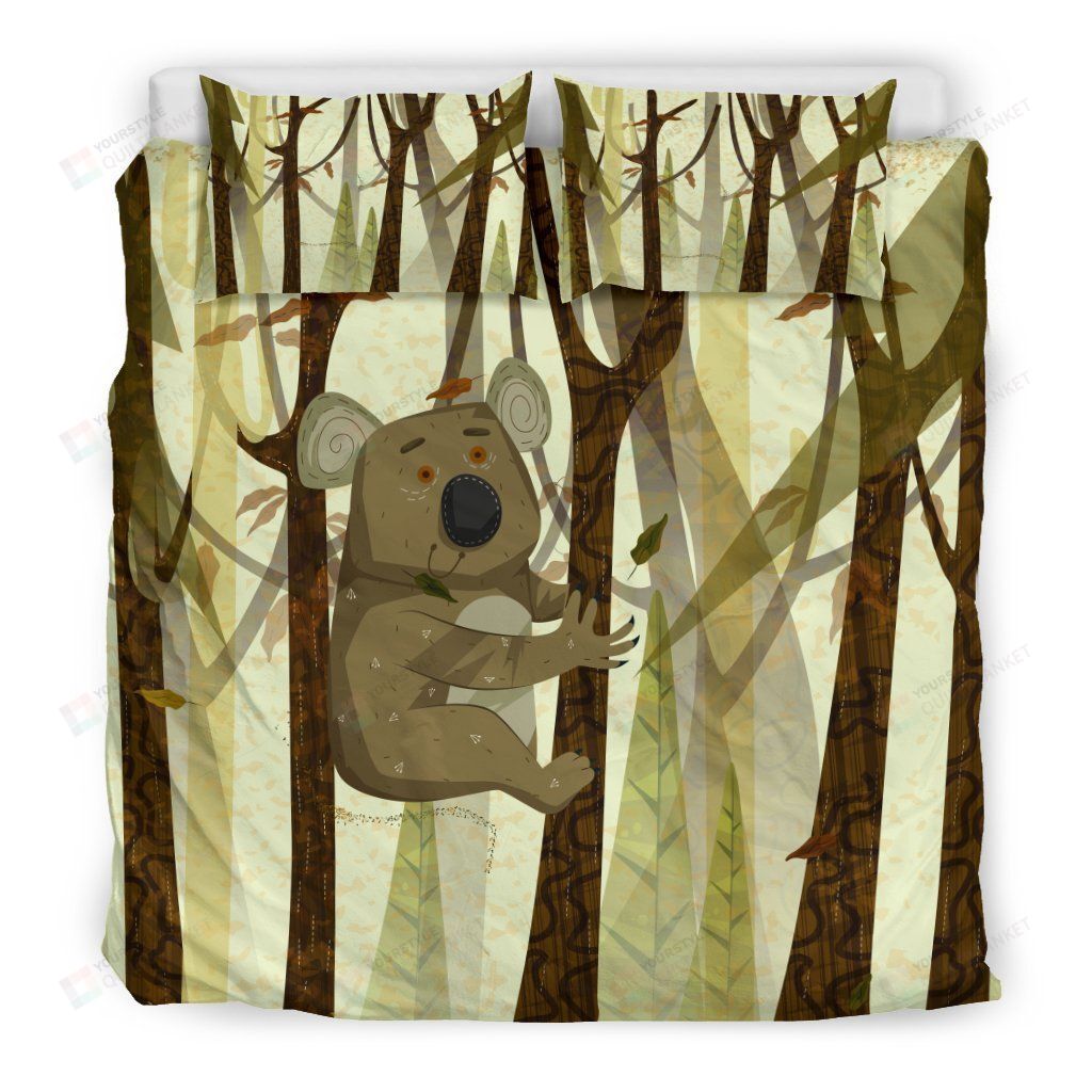 Personalized Bedding Set - Australia Koala Spread Included 1 Soft Duvet Cover or Quilt and 2 Lightweight Breathe Pillowcases