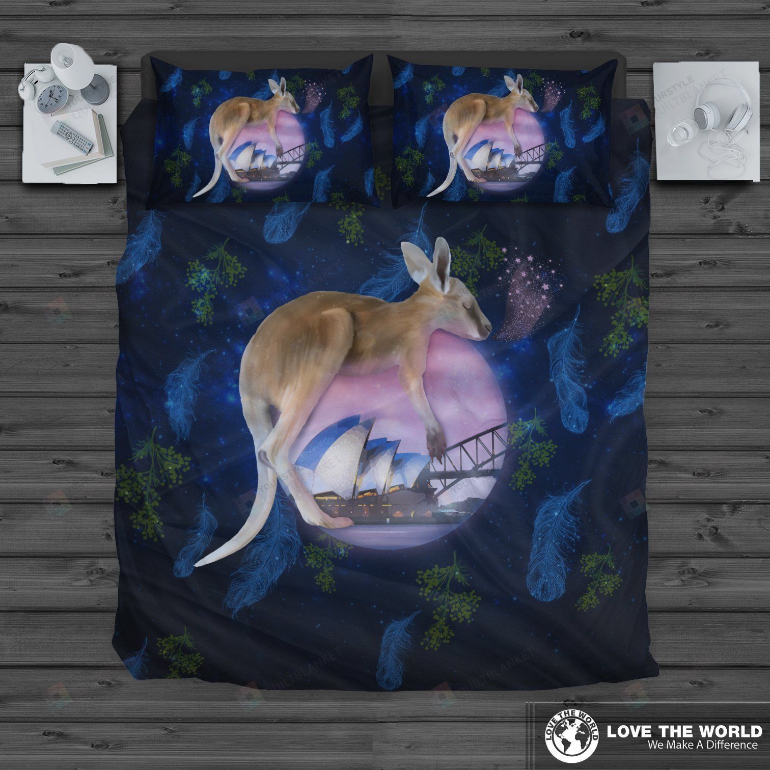Personalized Bedding Set - Australian Kangaroo Great Gifts Birthday Christmas Thanksgiving Included 1 Soft Duvet Cover or Quilt and 2 Lightweight Breathe Pillowcases