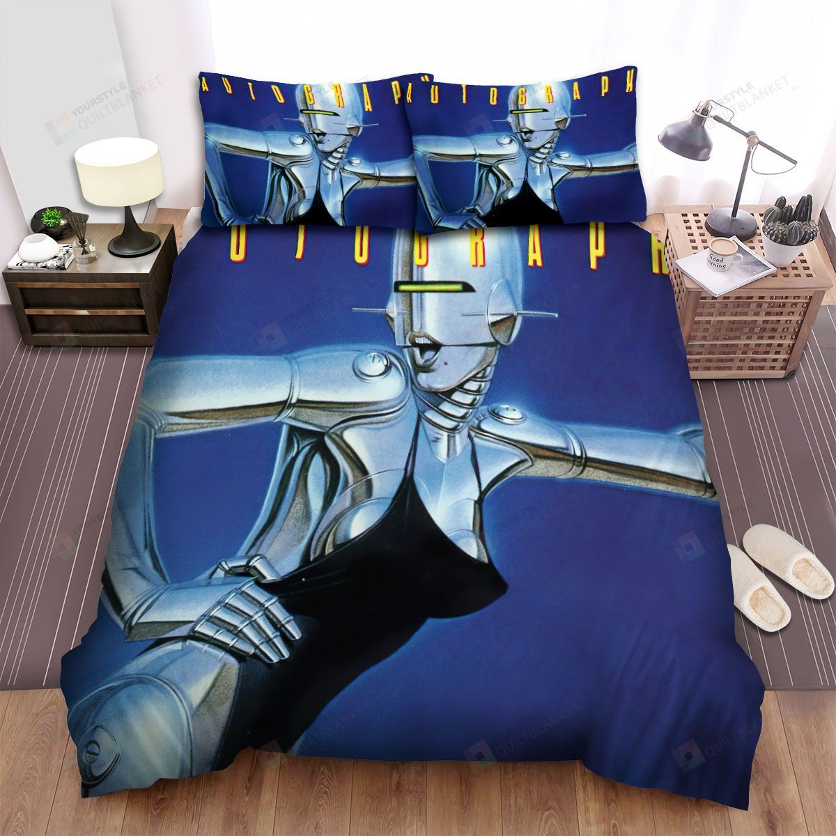 Personalized Bedding Set - Autograph Band That's The Stuff Spread Included 1 Soft Duvet Cover or Quilt and 2 Lightweight Breathe Pillowcases