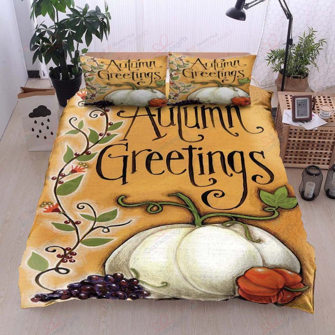 Personalized Bedding Set - Autumn Cotton Spread Included 1 Soft Duvet Cover or Quilt and 2 Lightweight Breathe Pillowcases