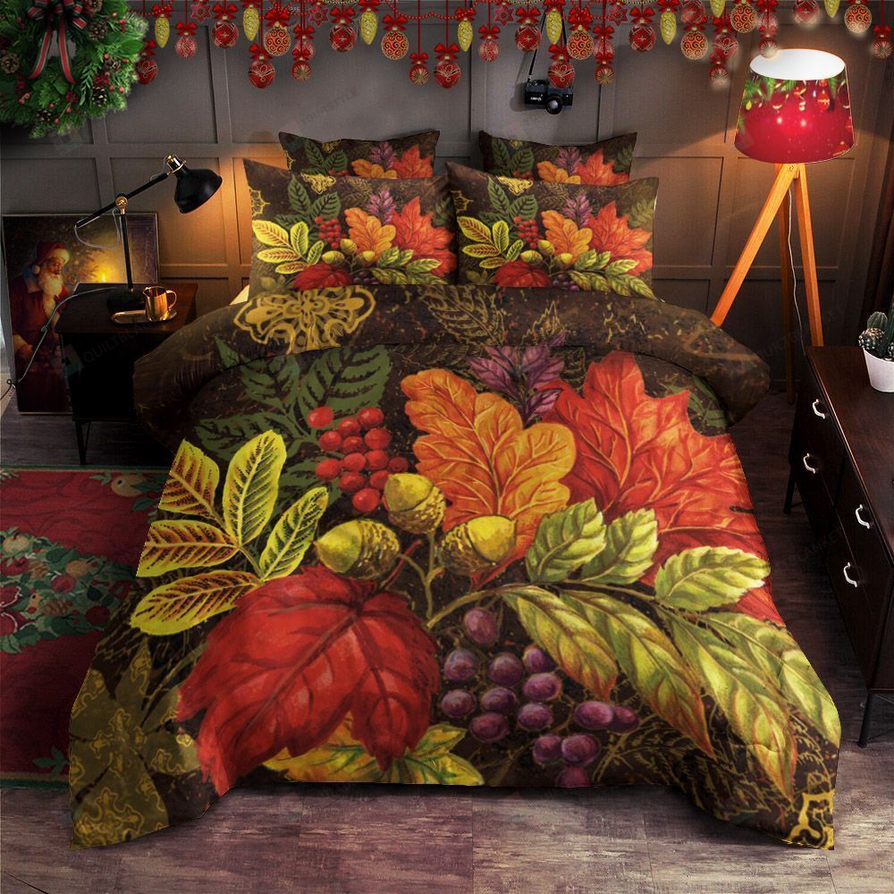 Personalized Bedding Set - Autumn Cotton Spread Included 1 Soft Duvet Cover or Quilt and 2 Lightweight Breathe Pillowcases