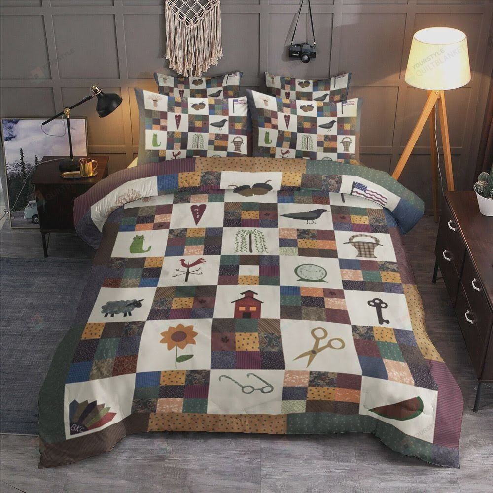 Personalized Bedding Set - Autumn Theme I Love Autumn I Love Sheep I Love Chicken Cotton Spread Included 1 Soft Duvet Cover or Quilt and 2 Lightweight Breathe Pillowcases