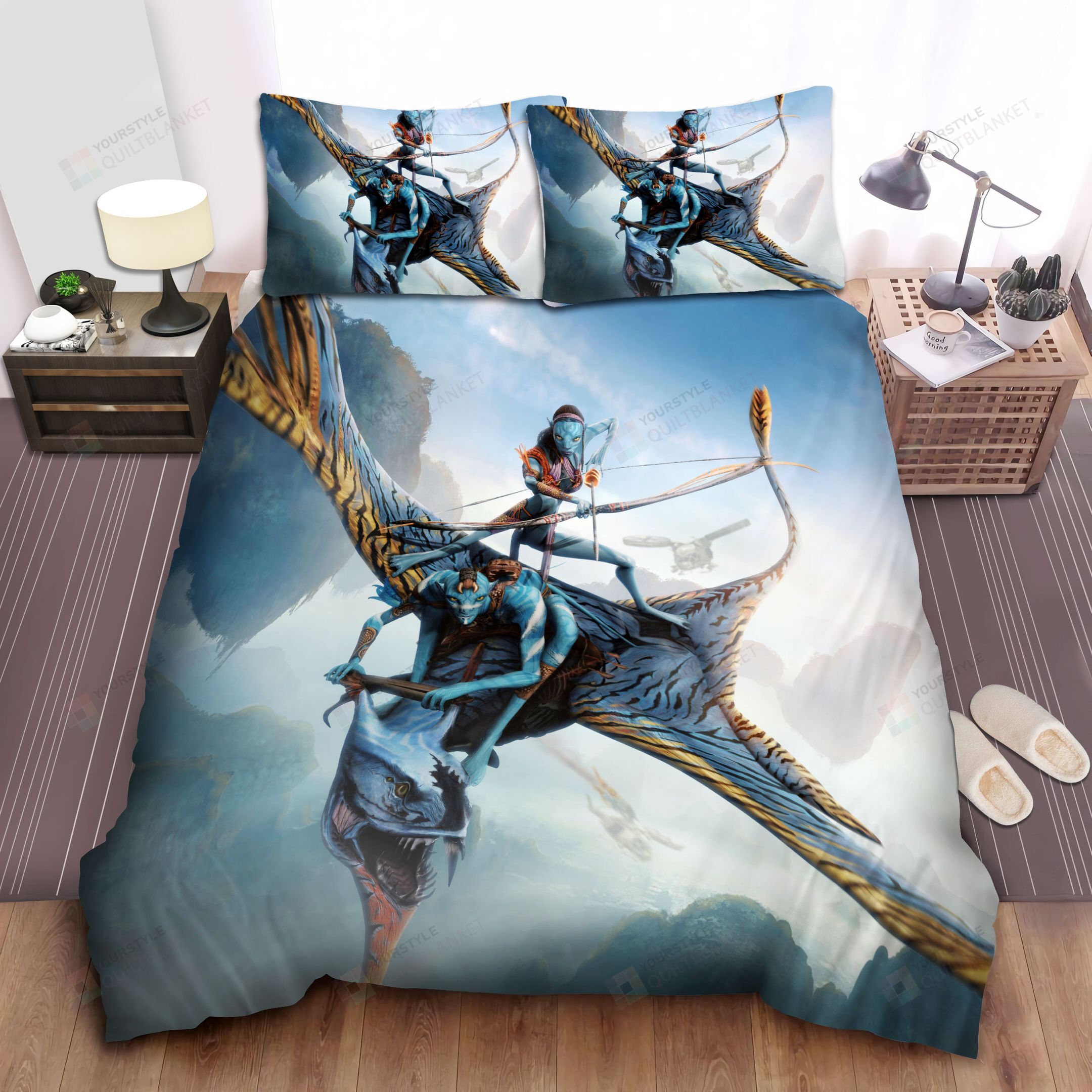 Personalized Bedding Set - Avatar Na'vi Warriors Digital Illustration Spread Included 1 Soft Duvet Cover or Quilt and 2 Lightweight Breathe Pillowcases