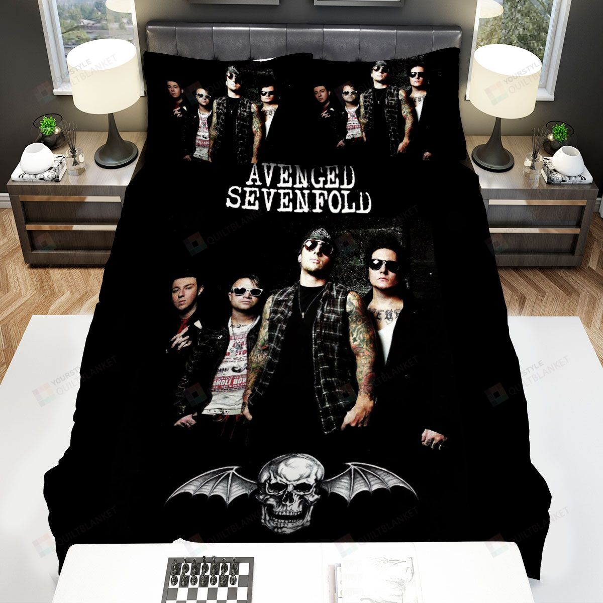 Personalized Bedding Set - Avenged Sevenfold Members Photograph Spread Included 1 Soft Duvet Cover or Quilt and 2 Lightweight Breathe Pillowcases