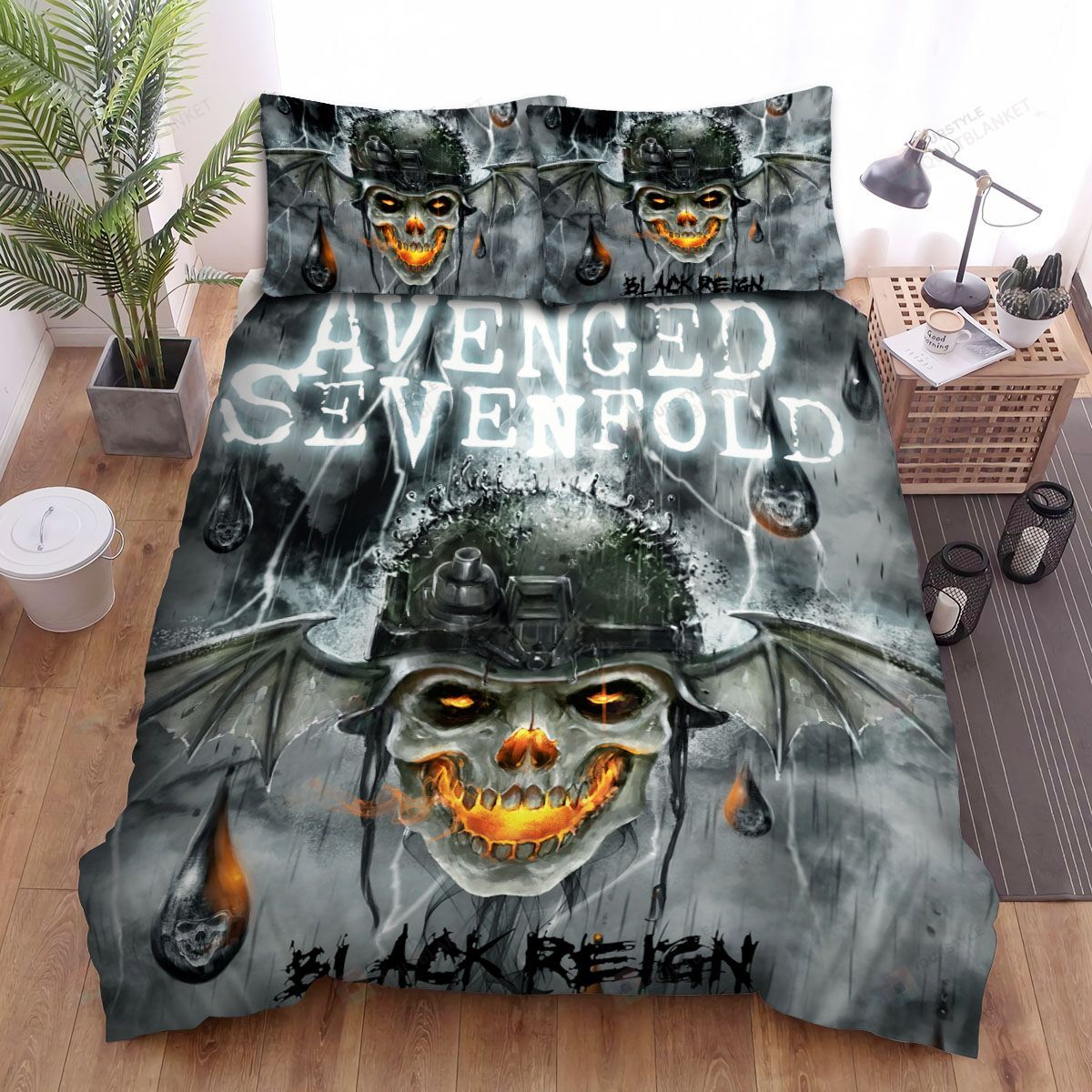 Personalized Bedding Set - Avenged Sevenfold Skull Soldier The Rain Spread Included 1 Soft Duvet Cover or Quilt and 2 Lightweight Breathe Pillowcases