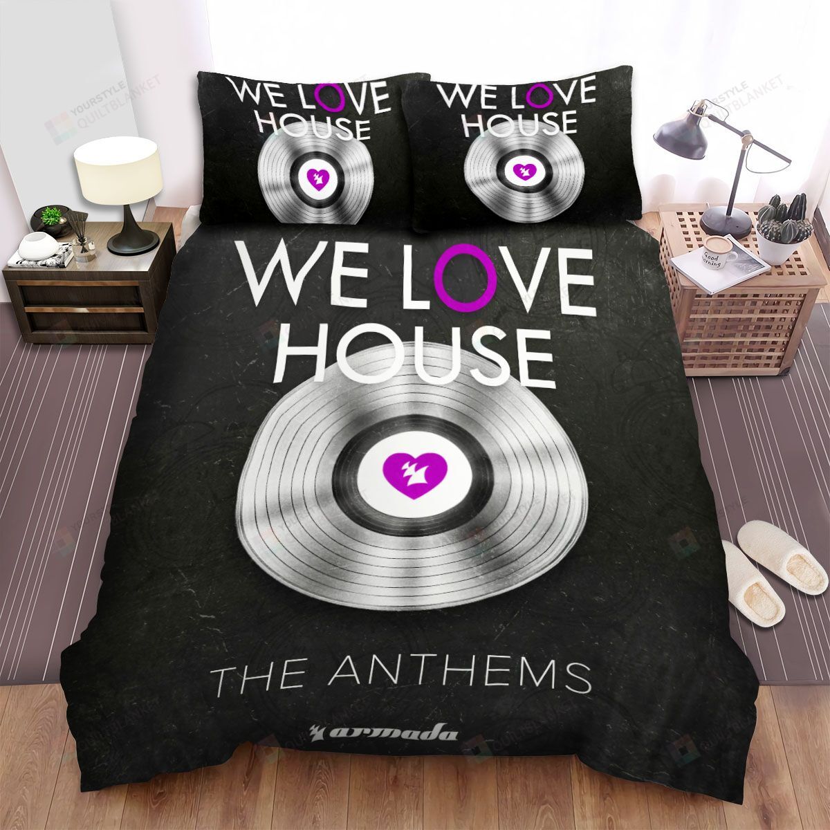Personalized Bedding Set - Avicii We Love House Spread Included 1 Soft Duvet Cover or Quilt and 2 Lightweight Breathe Pillowcases