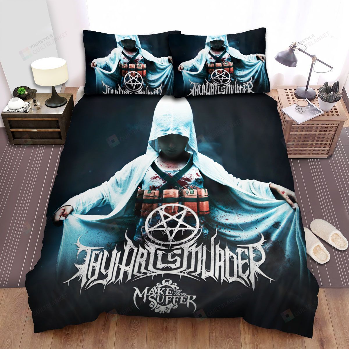 Personalized Bedding Set - Avocado Booking Thy Art Is Murder Spread Included 1 Soft Duvet Cover or Quilt and 2 Lightweight Breathe Pillowcases