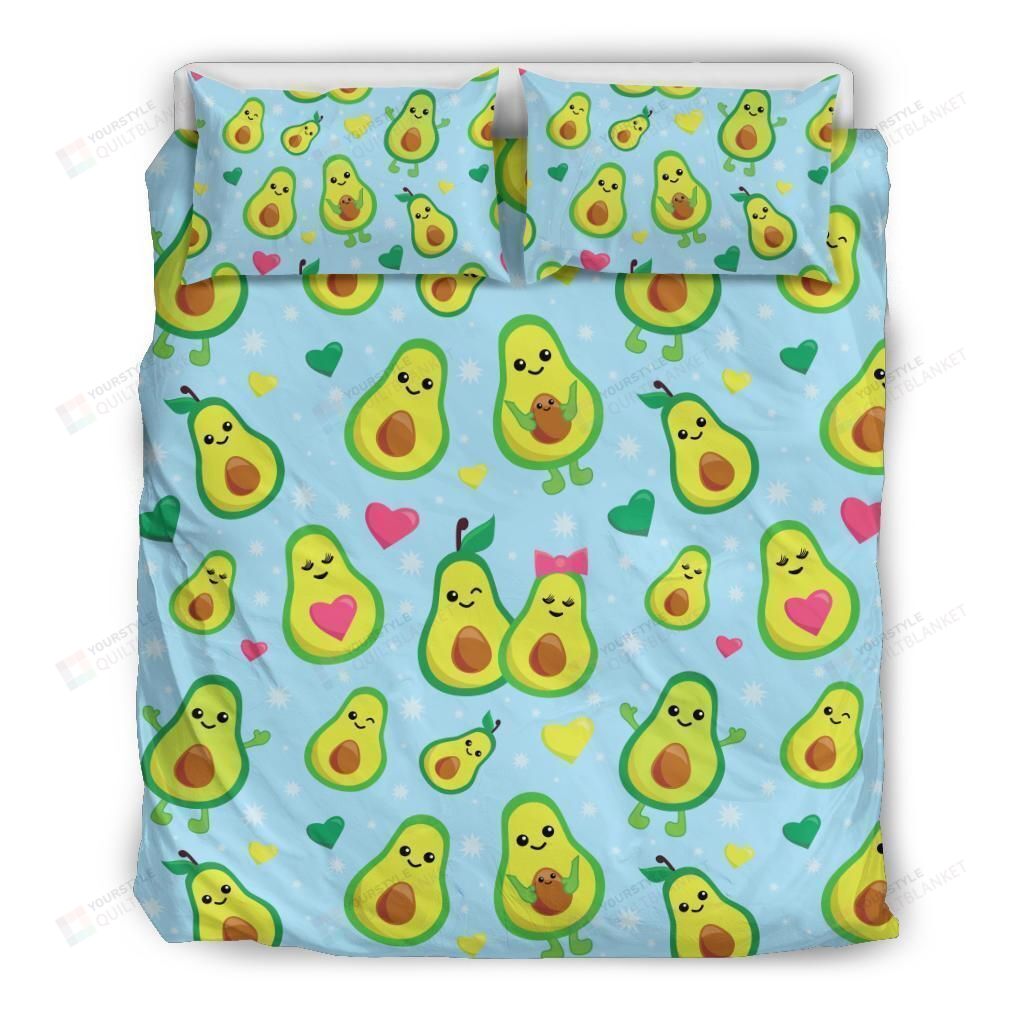 Personalized Bedding Set - Avocado Cotton Spread Included 1 Soft Duvet Cover or Quilt and 2 Lightweight Breathe Pillowcases