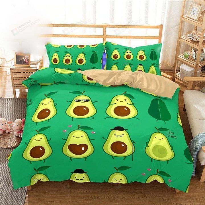 Personalized Bedding Set - Avocado Cotton Spread Included 1 Soft Duvet Cover or Quilt and 2 Lightweight Breathe Pillowcases