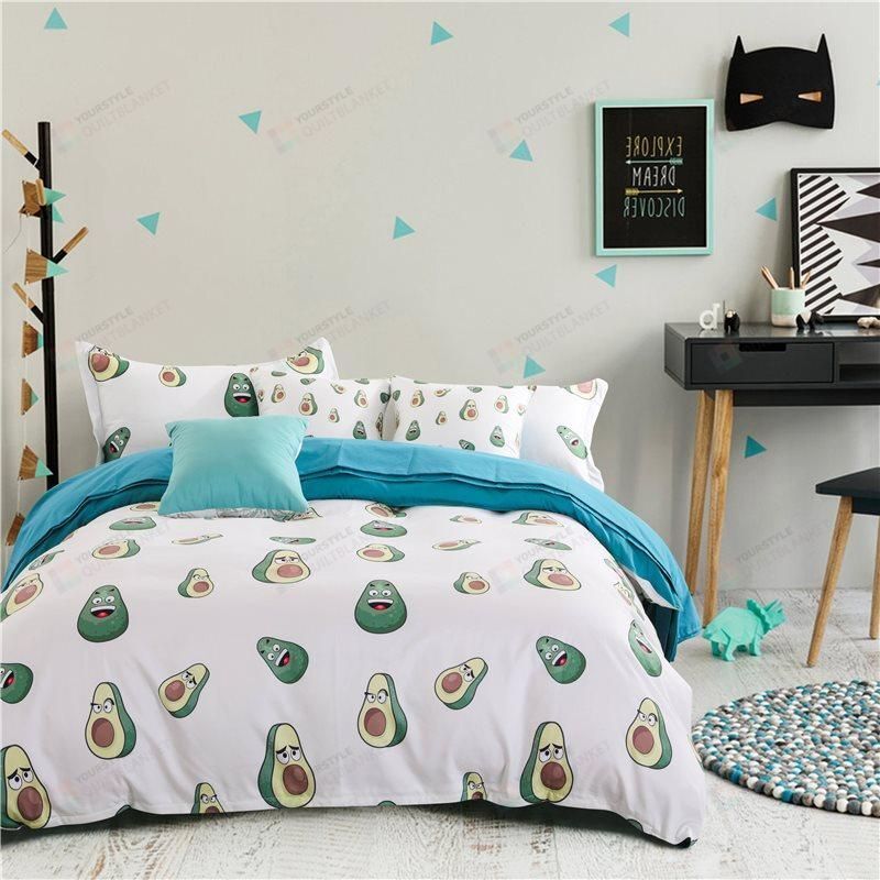 Personalized Bedding Set - Avocado Cotton Spread Included 1 Soft Duvet Cover or Quilt and 2 Lightweight Breathe Pillowcases