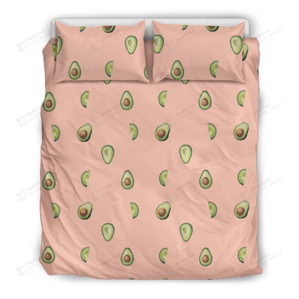 Personalized Bedding Set - Avocado Cotton Spread Included 1 Soft Duvet Cover or Quilt and 2 Lightweight Breathe Pillowcases