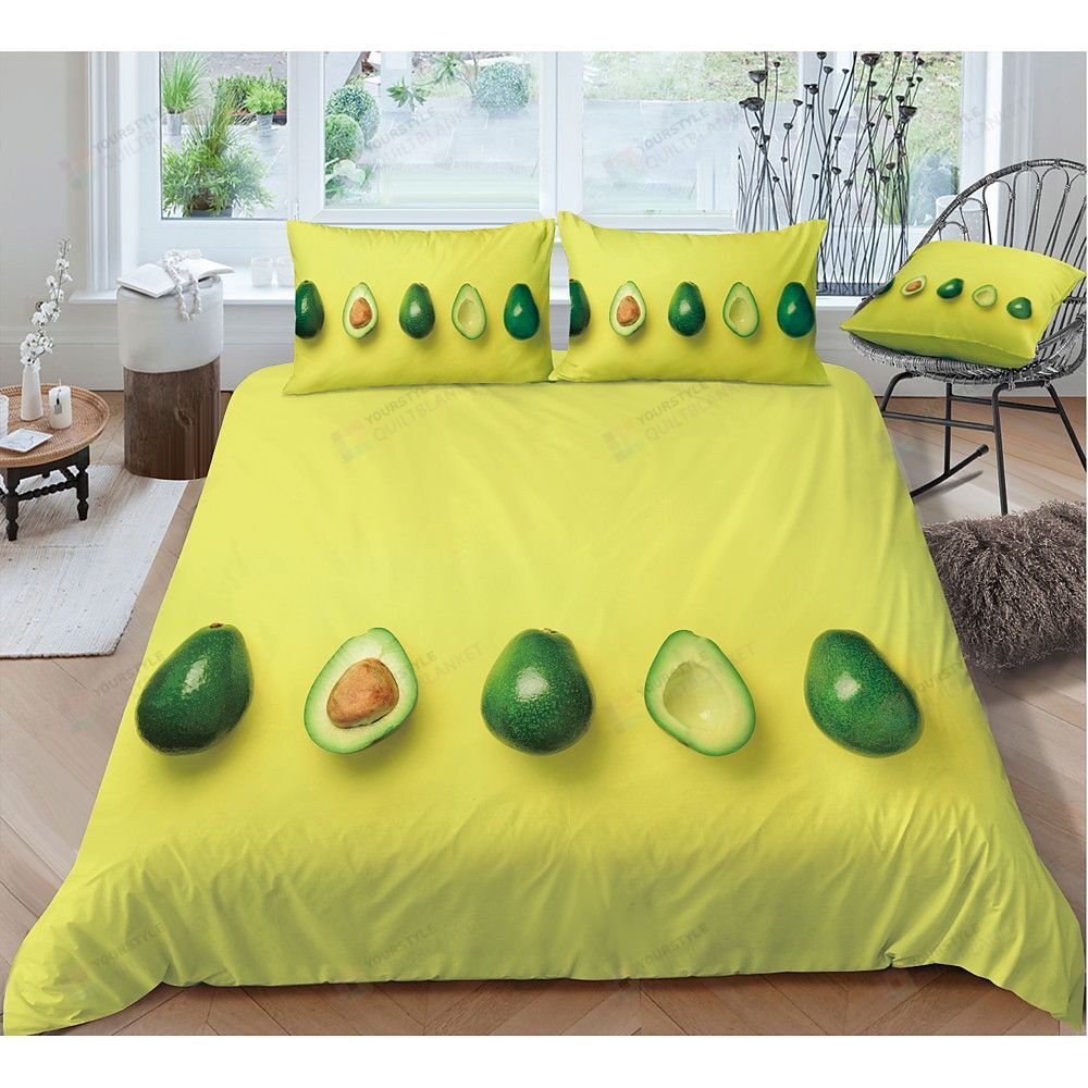Personalized Bedding Set - Avocado Included 1 Soft Duvet Cover or Quilt and 2 Lightweight Breathe Pillowcases