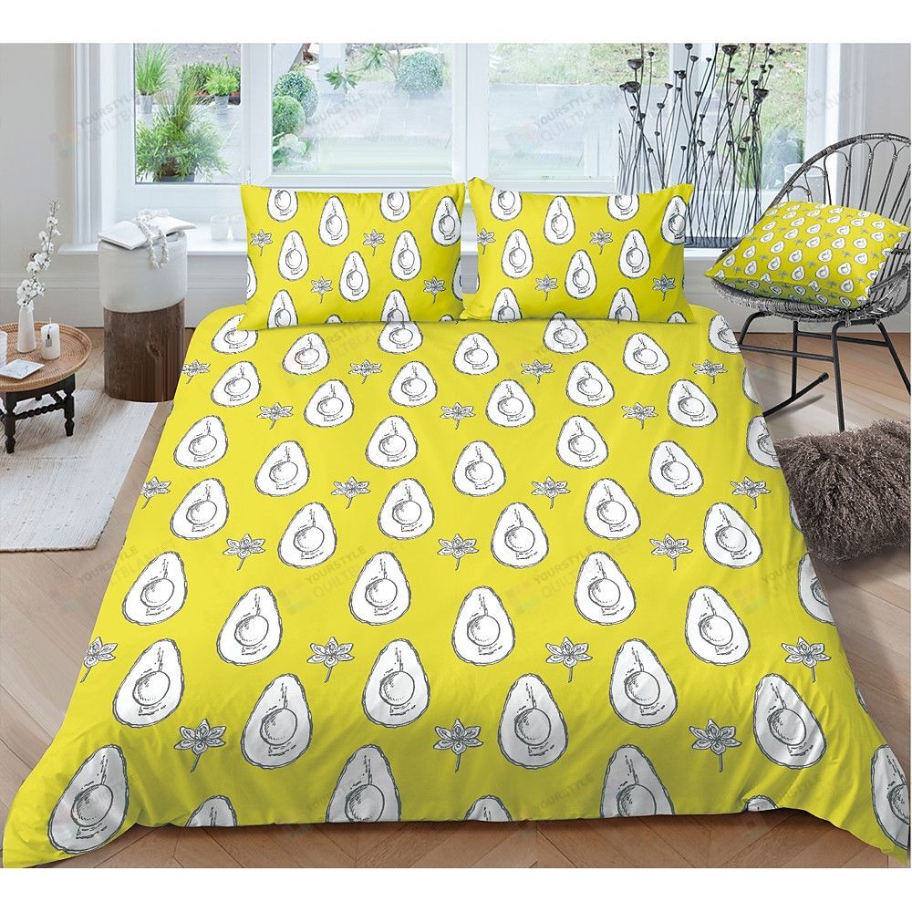 Personalized Bedding Set - Avocado Included 1 Soft Duvet Cover or Quilt and 2 Lightweight Breathe Pillowcases
